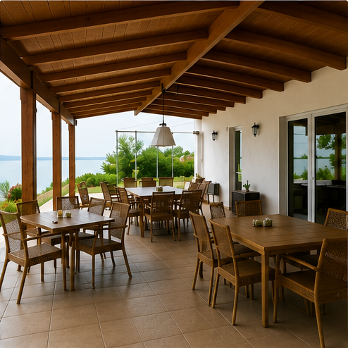 Existing patio shade and overhead structure